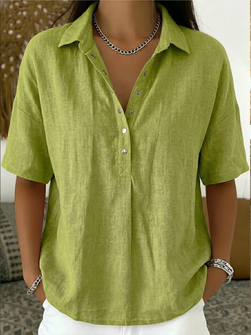 Petra | Bluse mit Kragen und Knopfdetails (TEMPORÄR 1+1 GRATIS!)
