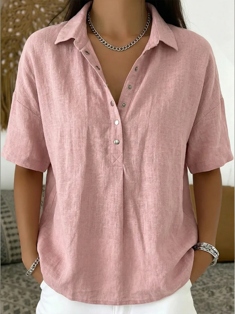 Petra | Bluse mit Kragen und Knopfdetails (TEMPORÄR 1+1 GRATIS!)