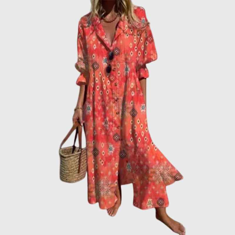 Ingrid | Elegantes Bohemian Maxikleid