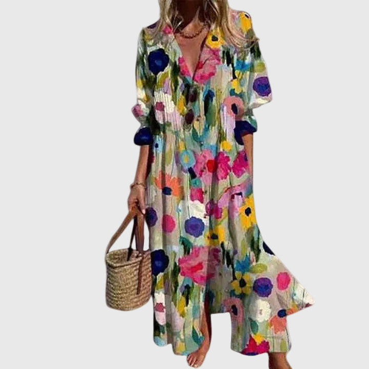 Ingrid | Elegantes Bohemian Maxikleid