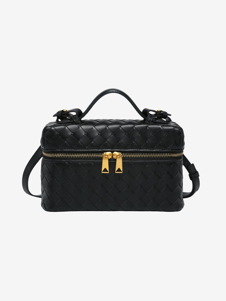 Julia | Strukturierte, glänzende Tasche aus gewebtem Material