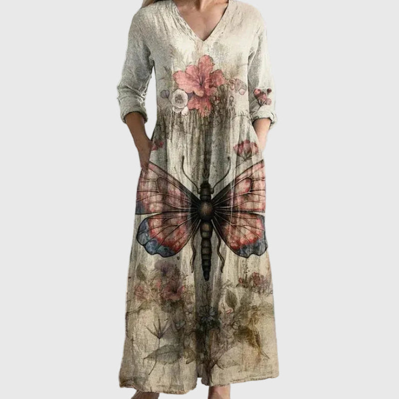 Natalie | Elegantes Fließendes Maxikleid