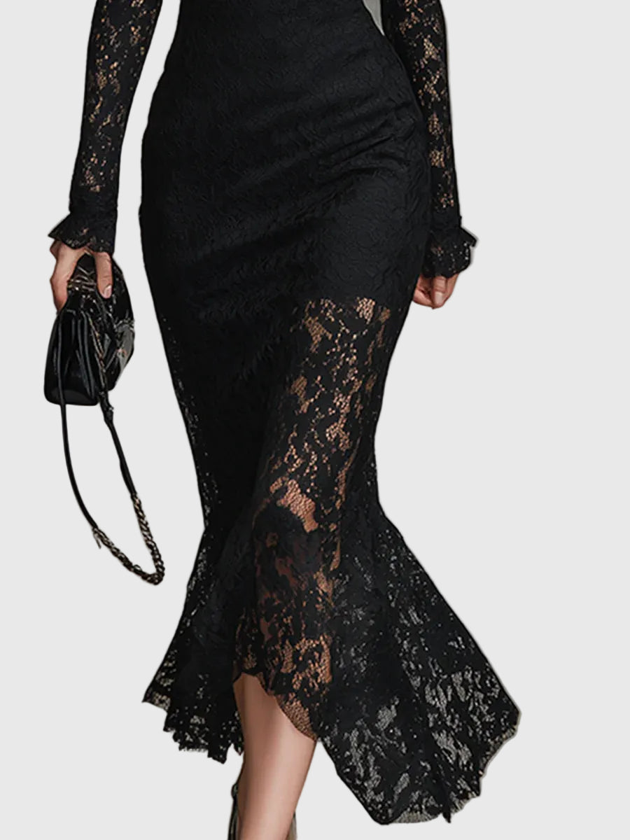 Nadine | Elegantes Spitzen-Fischschwanz-Maxikleid