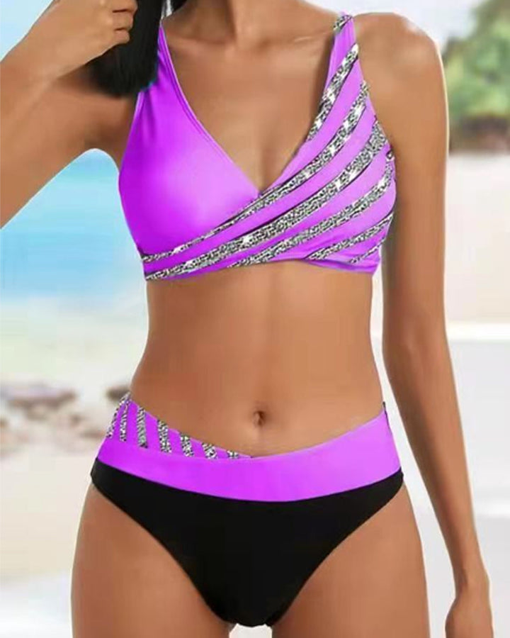 Mona - Bunt bedruckter Bikini in warmen Farbtönen