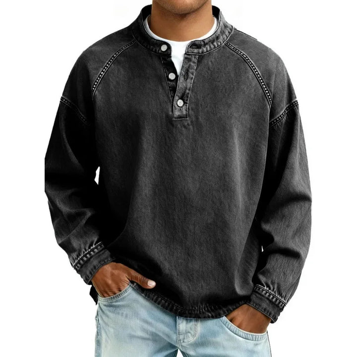 Pedro Langarmshirt | Vintage Herrenhemd mit Knöpfen