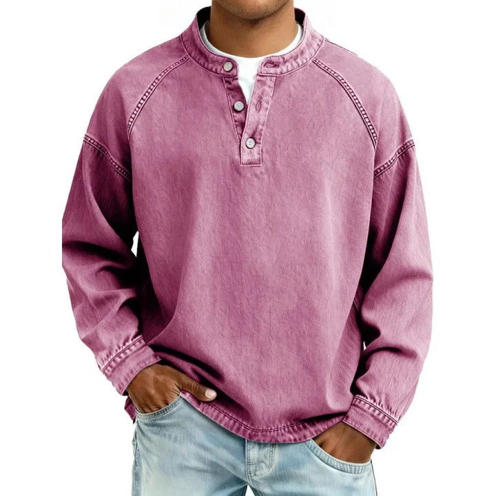 Pedro Langarmshirt | Vintage Herrenhemd mit Knöpfen