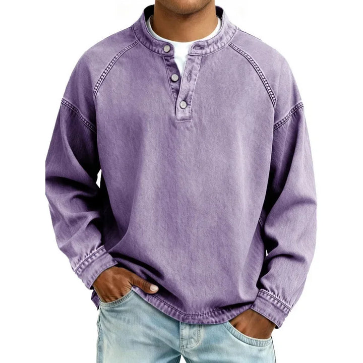 Pedro Langarmshirt | Vintage Herrenhemd mit Knöpfen