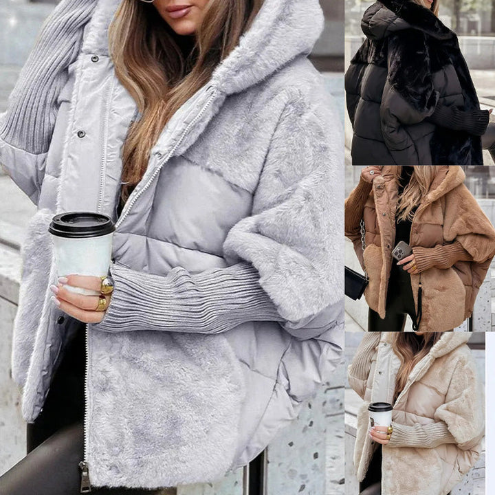 Marlene - Oversize-Daunenjacke im Patchwork-Look