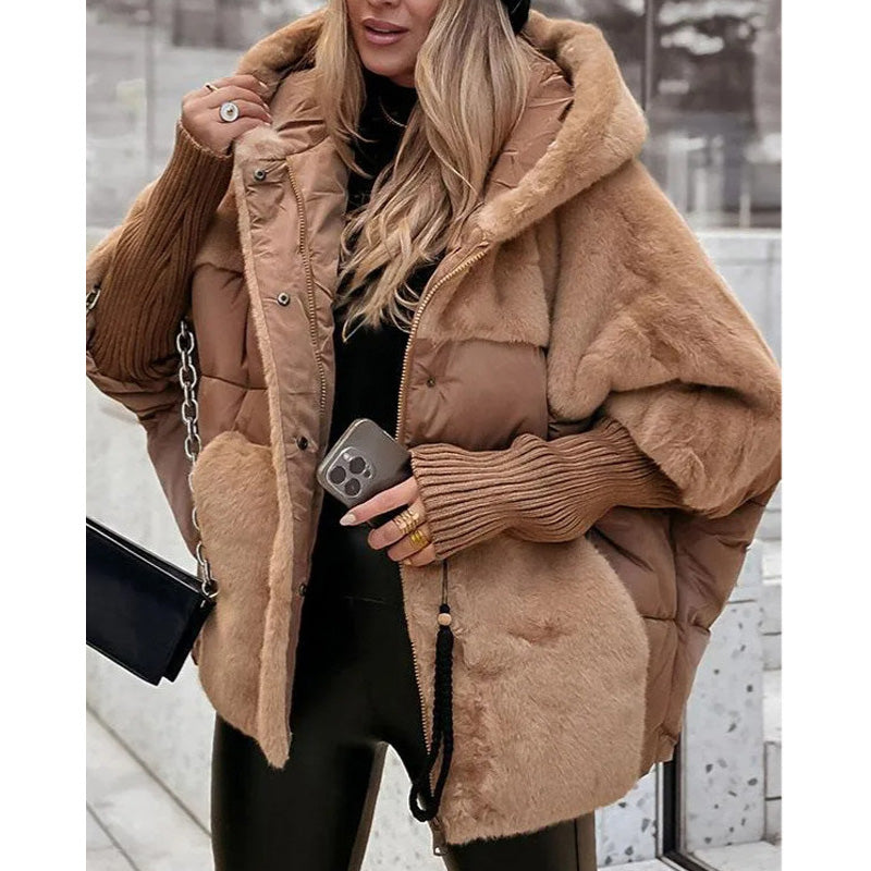 Marlene - Oversize-Daunenjacke im Patchwork-Look